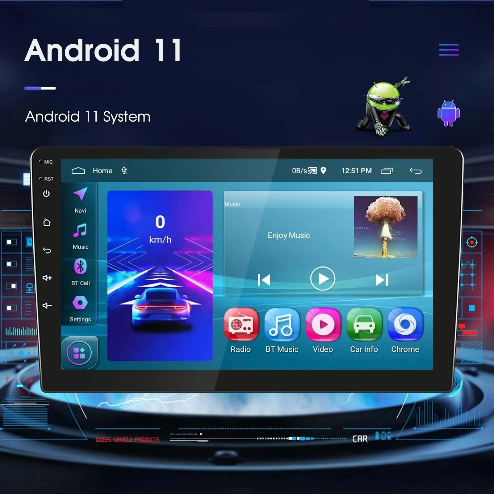 10 Inch Car Android Navigation Screen With Carplay - 2   64G