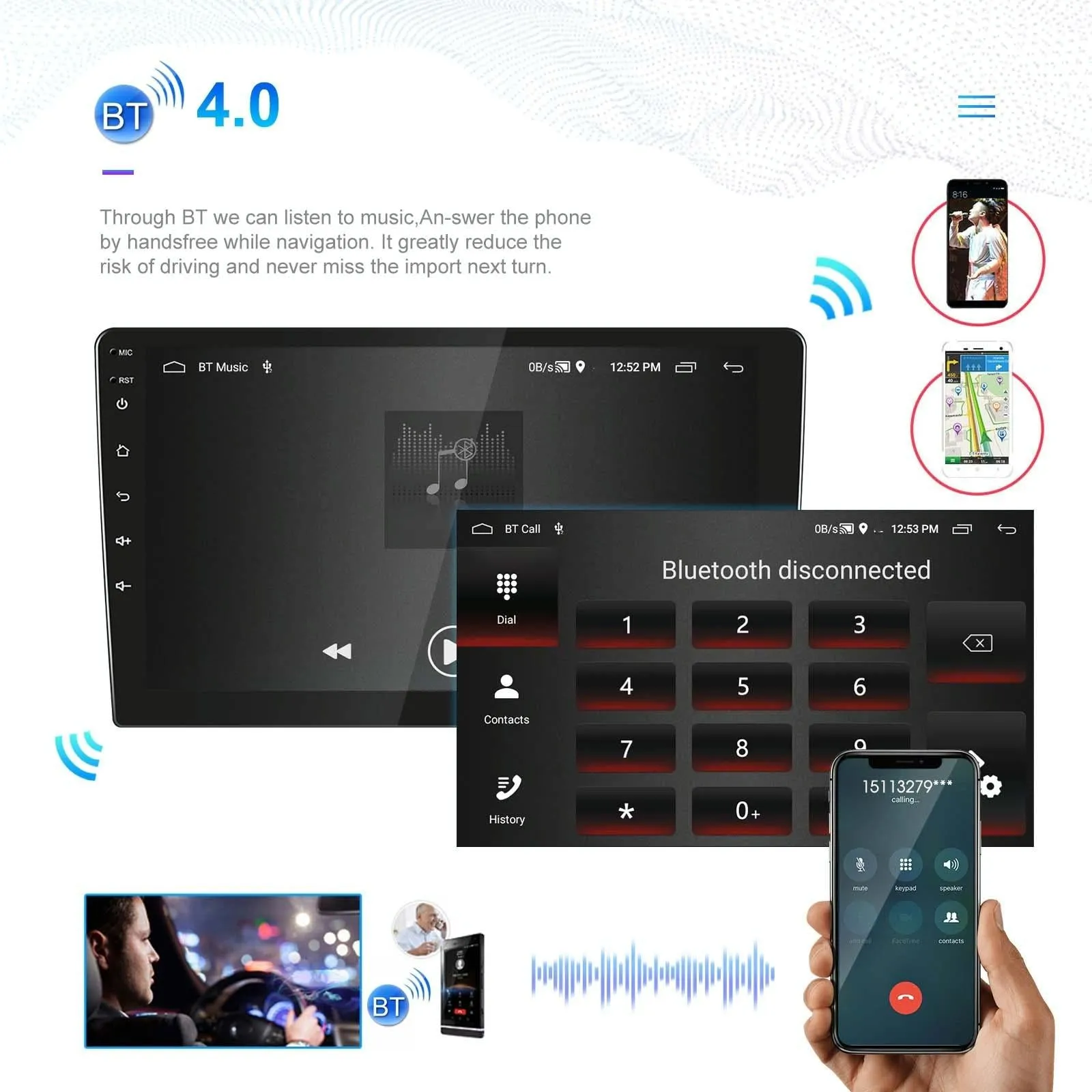 10 Inch Car Android Navigation Screen With Carplay - 2   64G