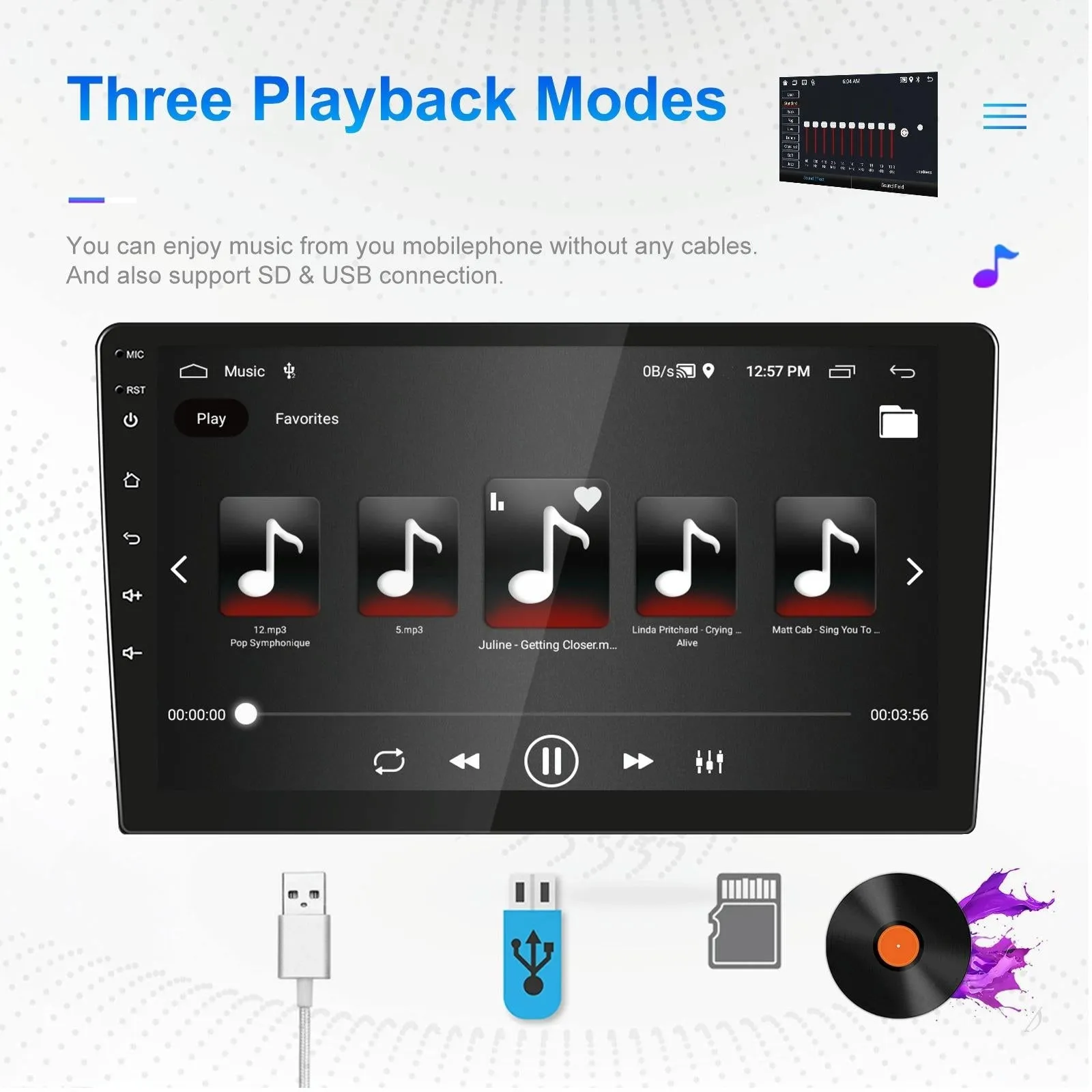 10 Inch Car Android Navigation Screen With Carplay - 2   64G