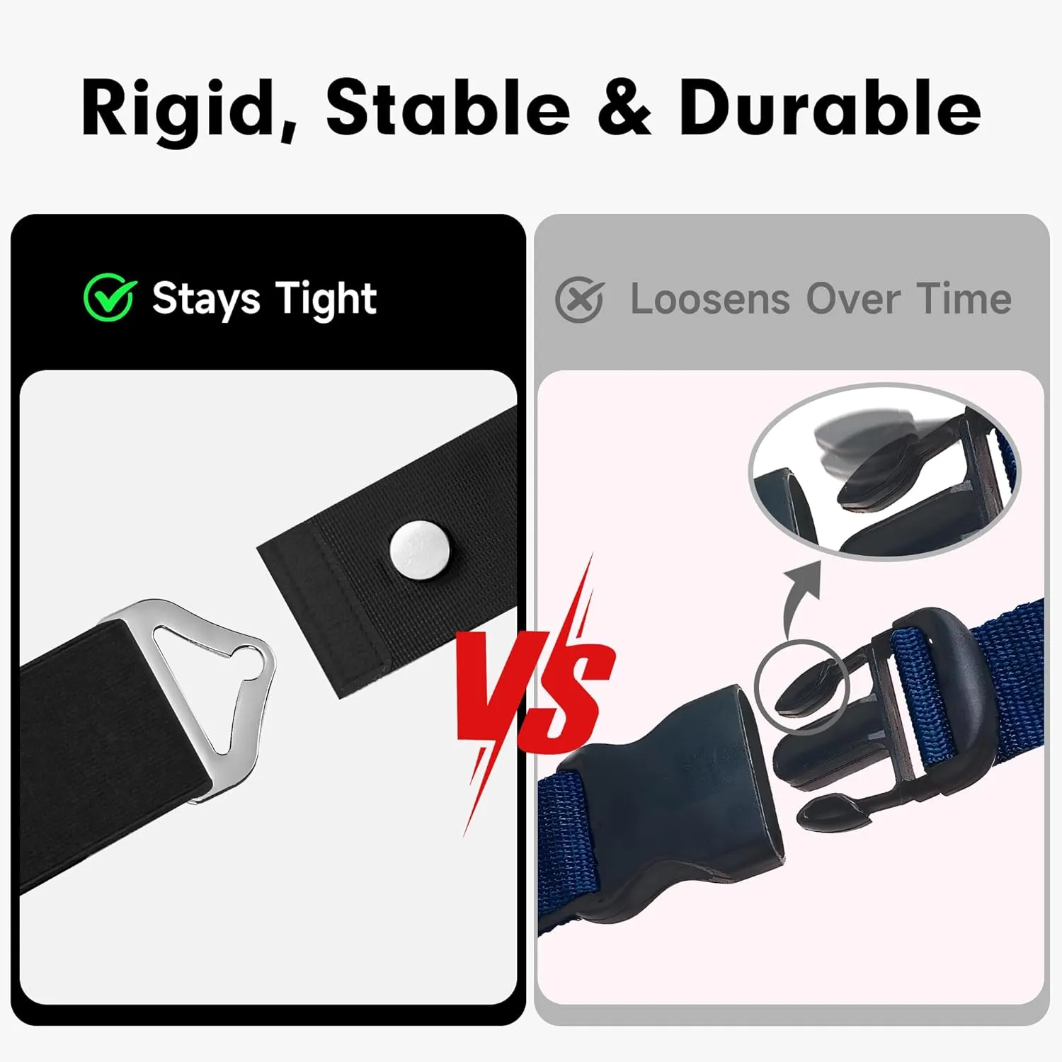 2-in-1 Travel Belt for Luggage Over Handle, Luggage Belt for Carry on Bag, Suitcase Straps, Add a Bag Bungees Luggage Straps Adjustable with Alloy Buckle,Hands-Free for Airport (Black, 1 Pack)