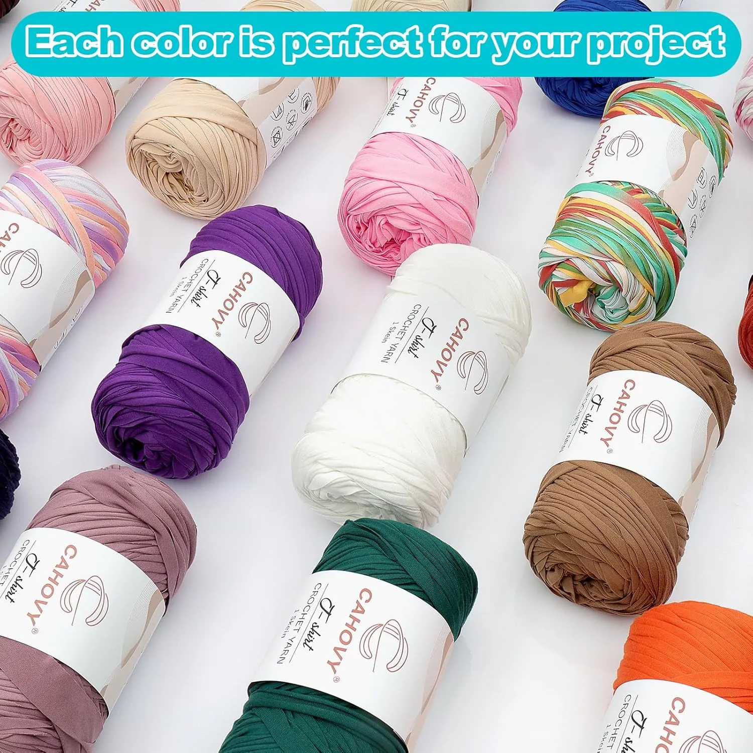 2 Pack T-Shirt Yarn Crochet Yarn for Beginner Crochet Bags/Basket/Coaster,400g/110yds High Elastic Polyester Thick Tshirt Coffee