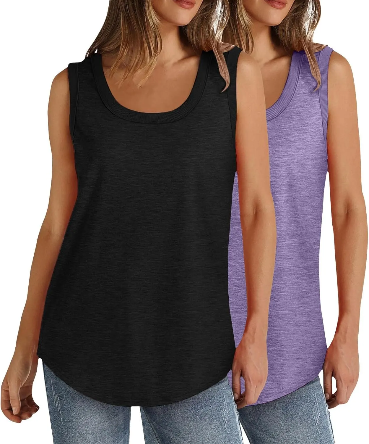 2 Pack Tank Tops for Women Athletic Spring Cami T-Shirts 2025 Racerback Basic Summer 2024 Camisole Fashion Clothes