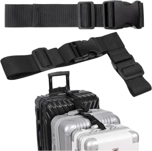 2Pcs Luggage Connector Straps for Luggage, Heavy Duty Adjustable Belts Travel Attachment Accessories for Connecting Much Suitcase (Normal and T-Type)