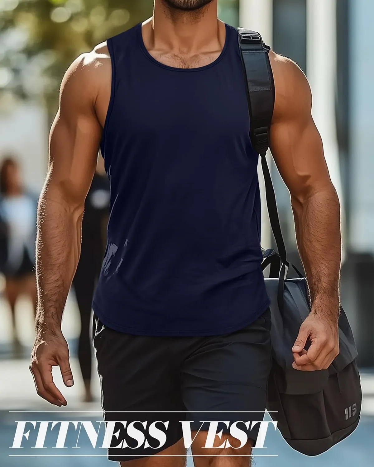 3 Pack Big and Tall Cotton Men's Tank Tops Plus Size Workout Sleeveless Tee Shirts Crew Neck Muscle Shirts L-5XL