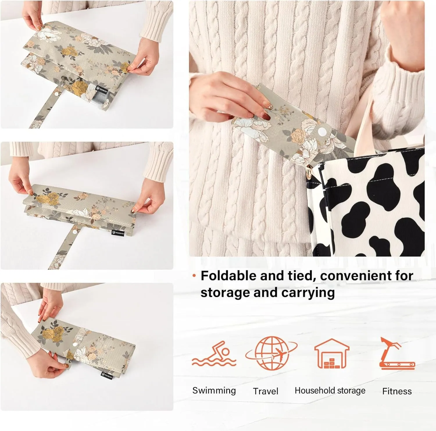 3 Set Packing Cubes Luggage Packing Organizers Bouquet Peonies Roses Travel Packing Storage Bags for Suitcase Travel Accessories