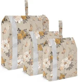 3 Set Packing Cubes Luggage Packing Organizers Bouquet Peonies Roses Travel Packing Storage Bags for Suitcase Travel Accessories