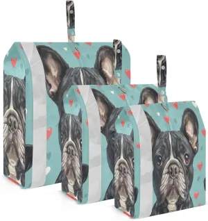 3 Set Travel Packing Cubes Lightweight Foldable Cute French Bulldog Luggage Bags Organizers for Travel Accessories Travel Essentials