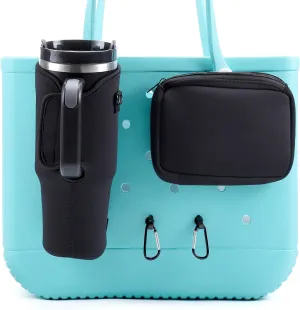 4PCS Organizer Holder for Bogg Bag, Accessories for Bogg Bags, Phone Holder compatible with Bogg Bag Original (Black)