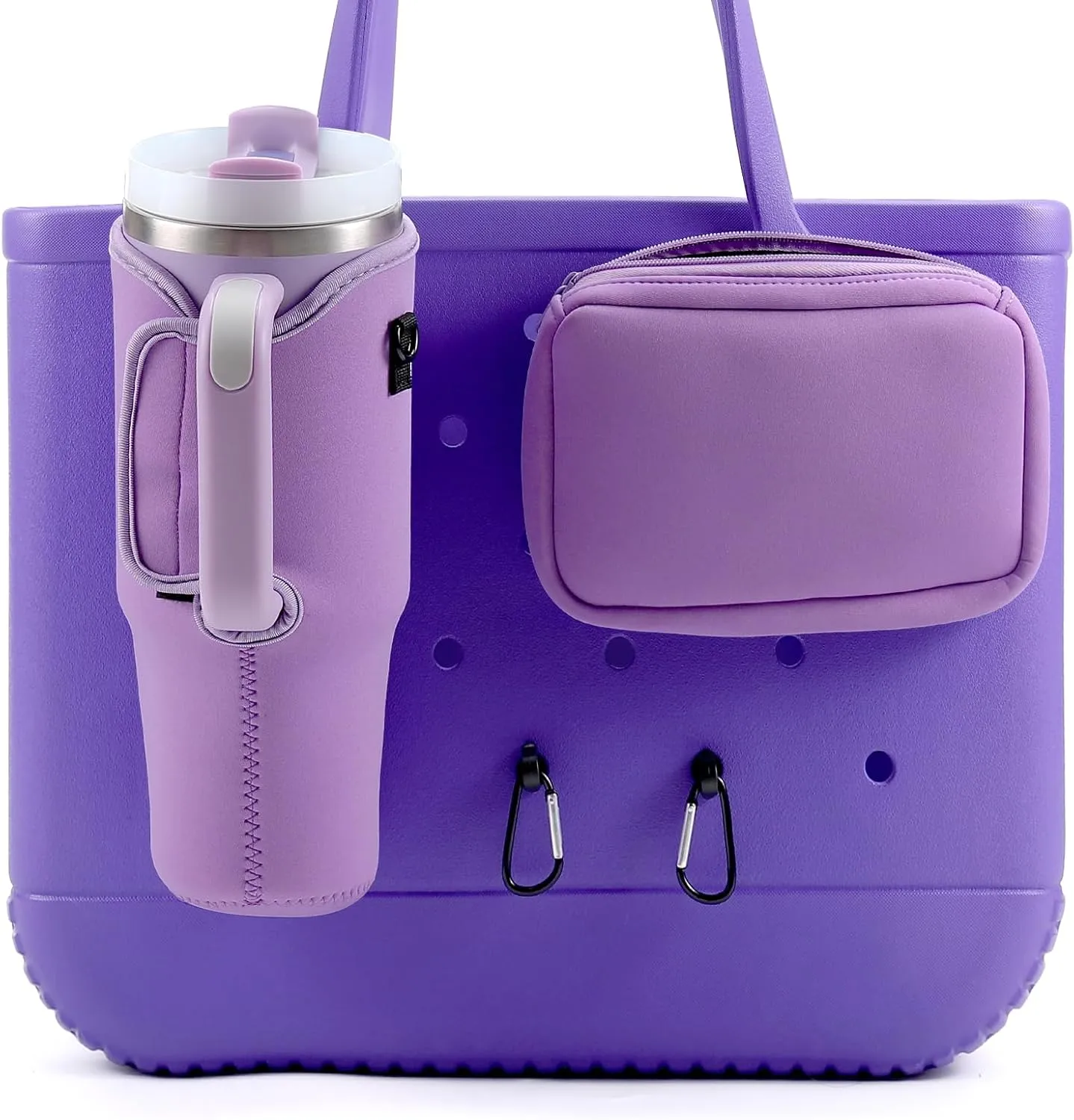 4PCS Organizer Holder for Bogg Bag, Accessories for Bogg Bags, Phone Holder compatible with Bogg Bag Original (Purple)