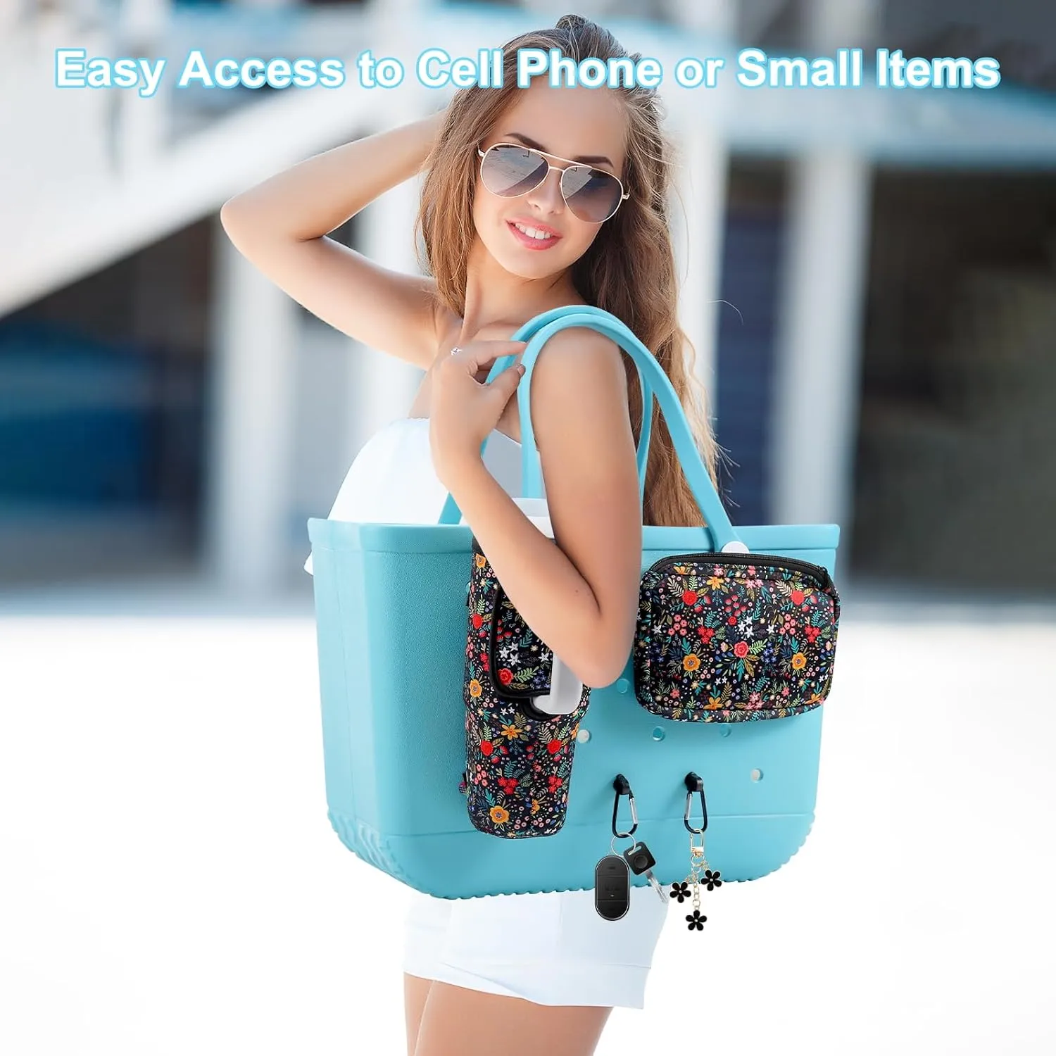 4PCS Organizer Holder for Bogg Bag, Accessories for Bogg Bags, Phone Holder compatible with Bogg Bag Original (Purple)