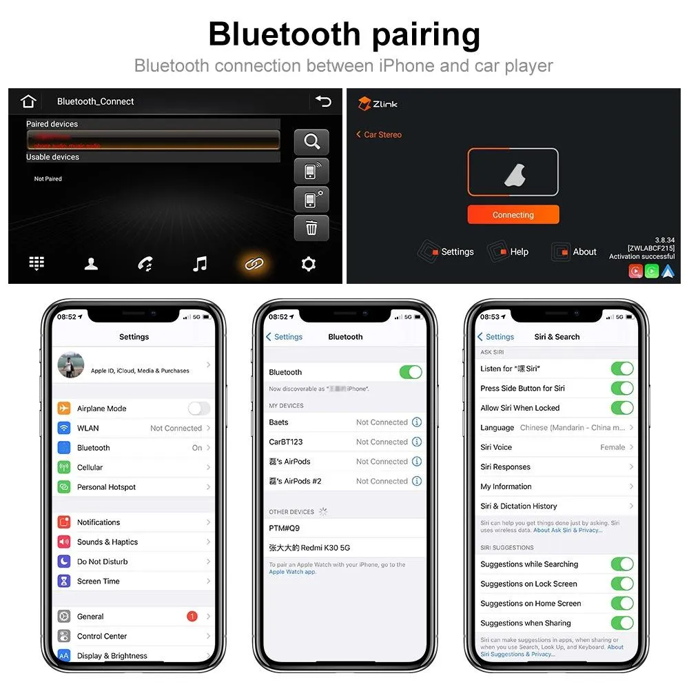 9 Inch Carplay Android10.0 Navigator Player - 2   64G - Ahd Camera
