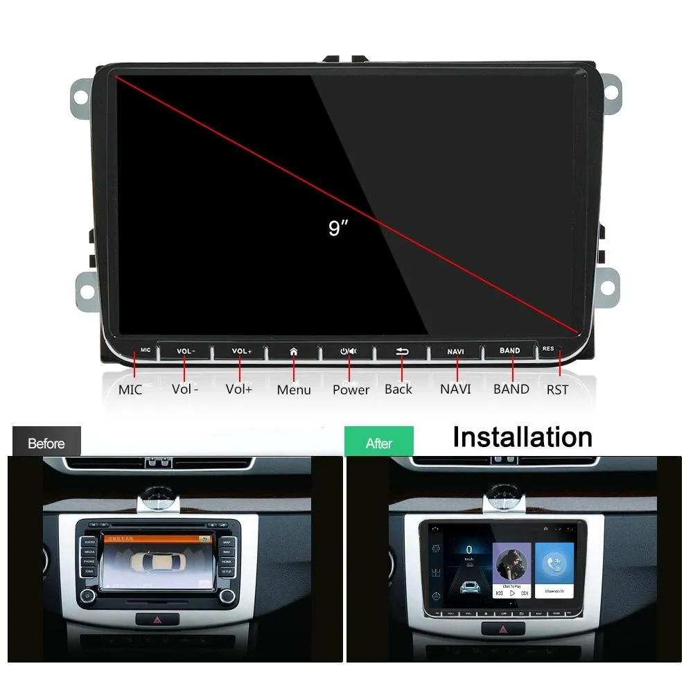 9 Inch Carplay Android10.0 Navigator Player - 2   64G - Ahd Camera