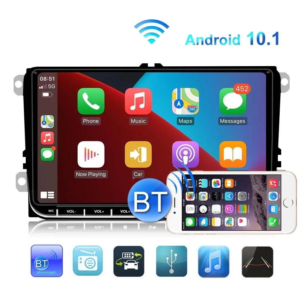 9 Inch Carplay Android10.0 Navigator Player - 2   64G - Ahd Camera