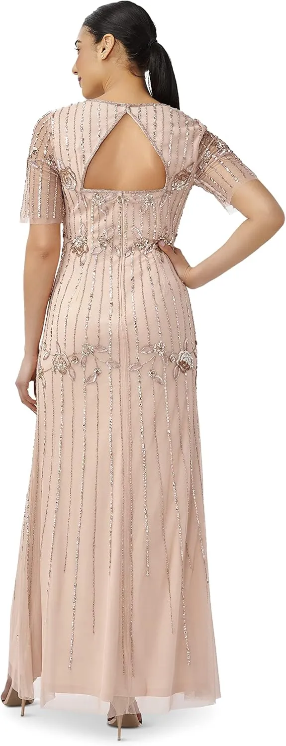 Adrianna Papell Women's Beaded Long Dress