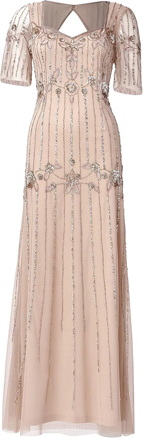 Adrianna Papell Women's Beaded Long Dress
