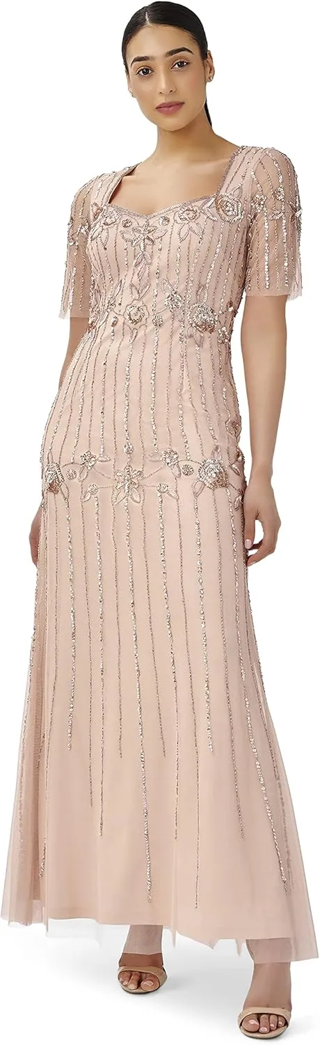 Adrianna Papell Women's Beaded Long Dress