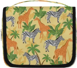 African Animals Hanging Travel Toiletry Bag Cosmetic Bag Portable Wash Bag with Hook for Bathroom Accessories Toiletries Cosmetics