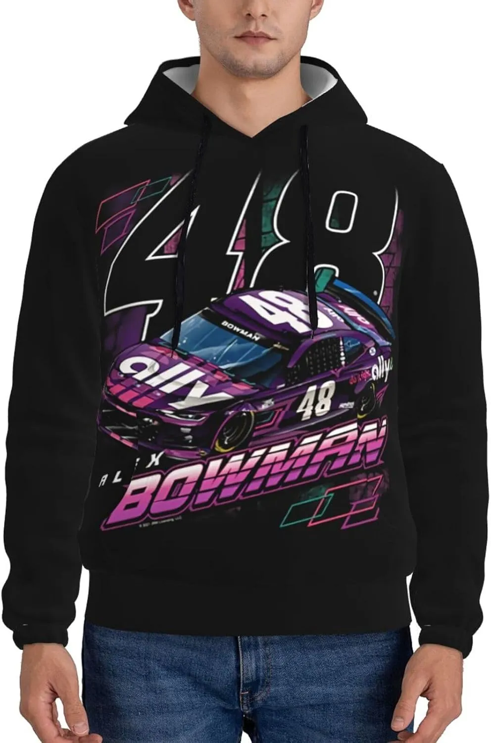 Alex Bowman 48 Men's Pullover Hoodie Casual Hooded Sweatshirt Best Hoodies Sportswear Tracksuit with Pocket