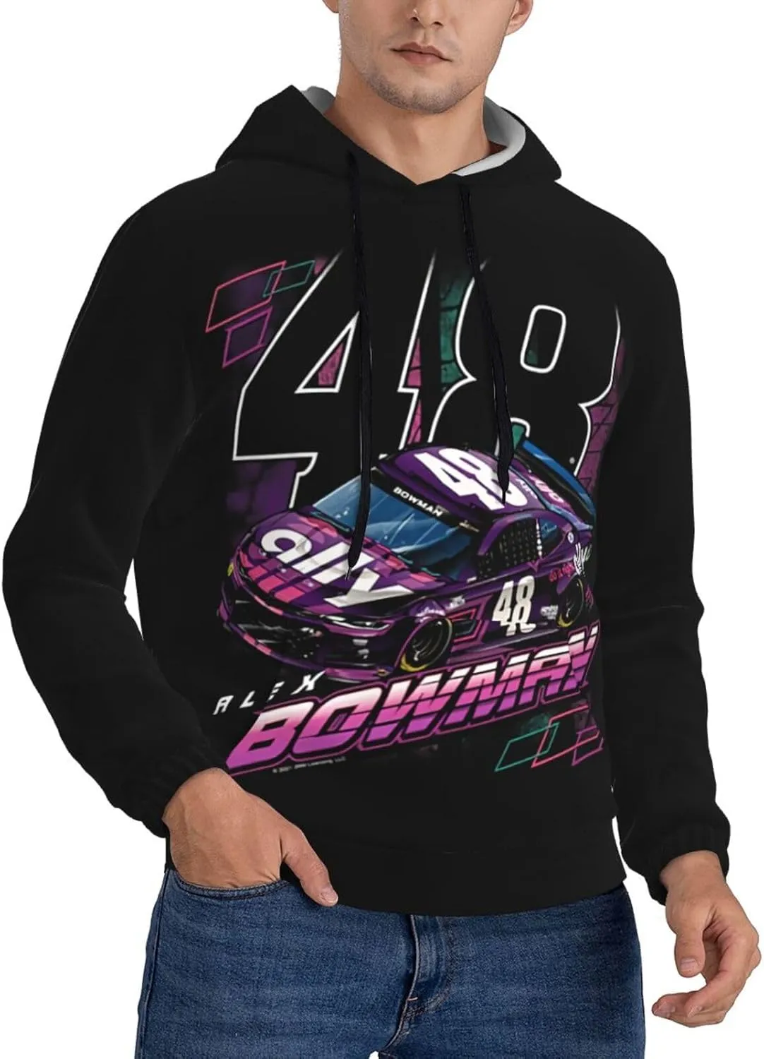 Alex Bowman 48 Men's Pullover Hoodie Casual Hooded Sweatshirt Best Hoodies Sportswear Tracksuit with Pocket