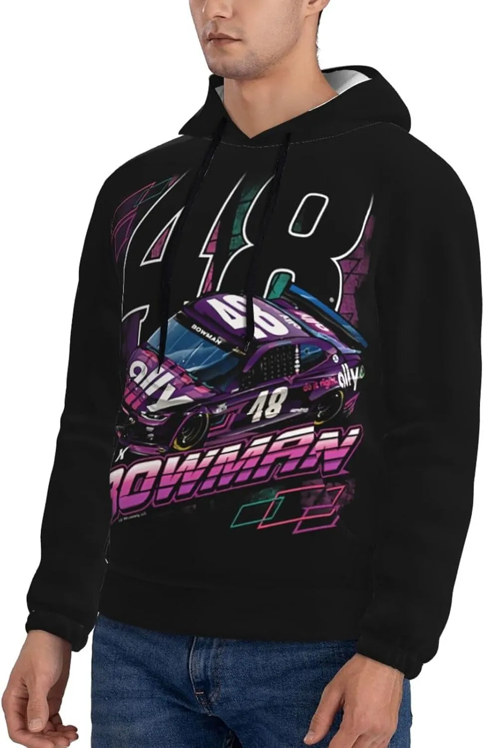 Alex Bowman 48 Men's Pullover Hoodie Casual Hooded Sweatshirt Best Hoodies Sportswear Tracksuit with Pocket