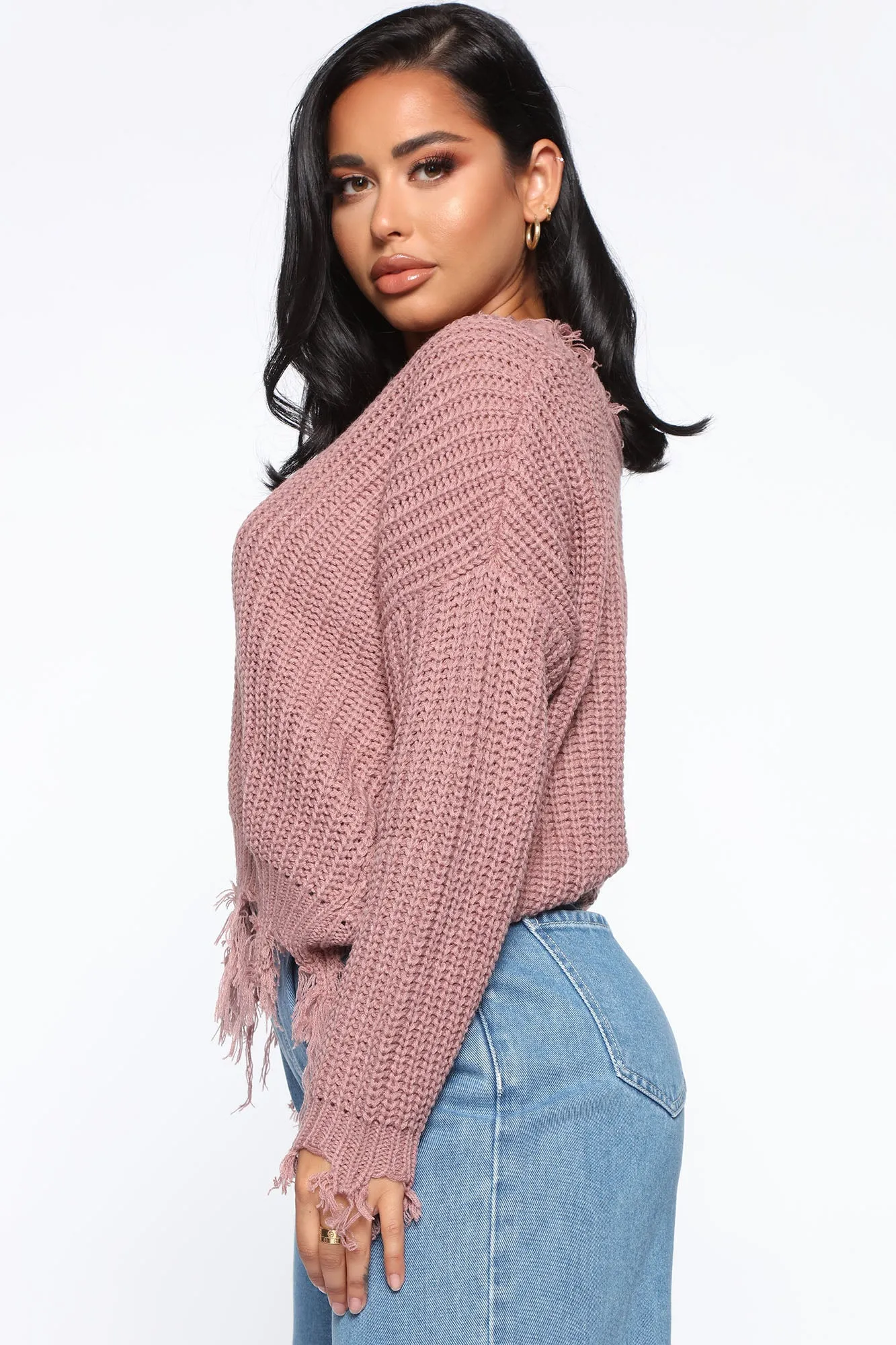 Always Distressing Me Out Sweater - Mauve