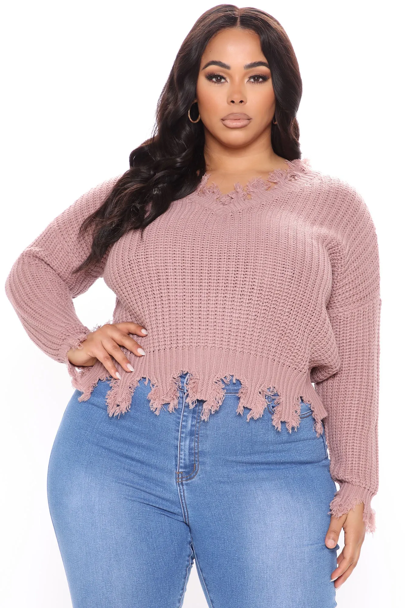 Always Distressing Me Out Sweater - Mauve