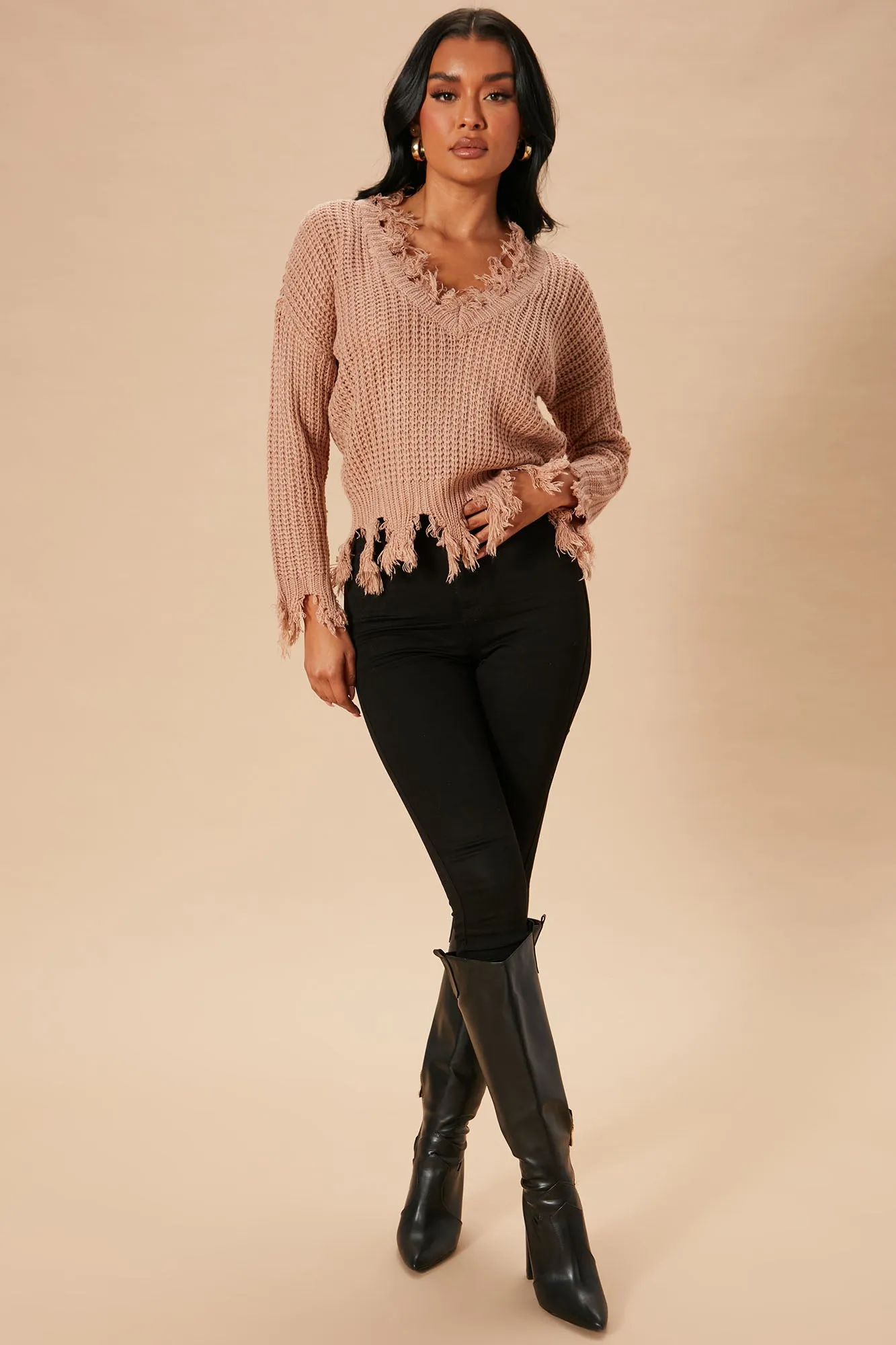 Always Distressing Me Out Sweater - Mocha