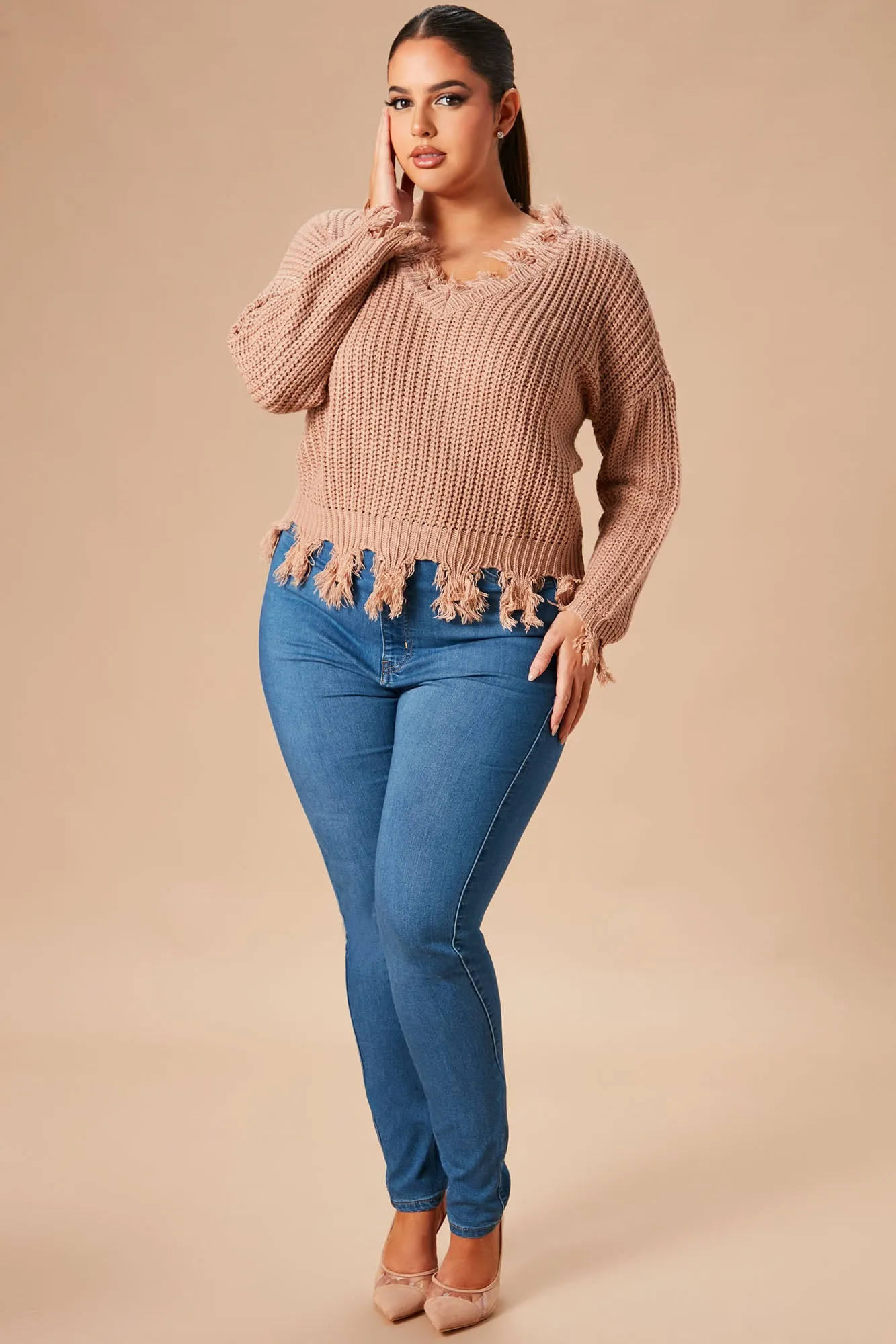 Always Distressing Me Out Sweater - Mocha
