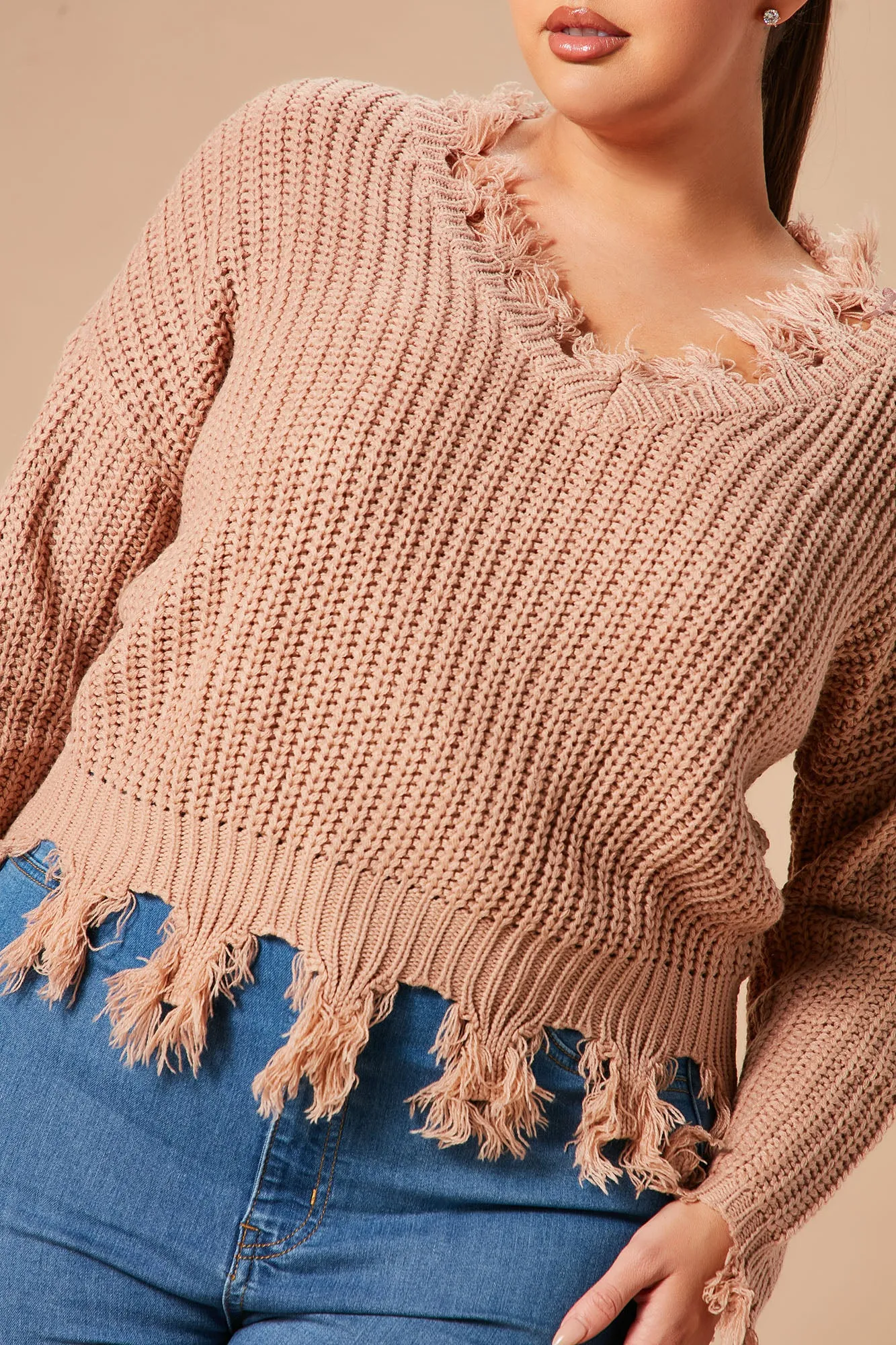 Always Distressing Me Out Sweater - Mocha