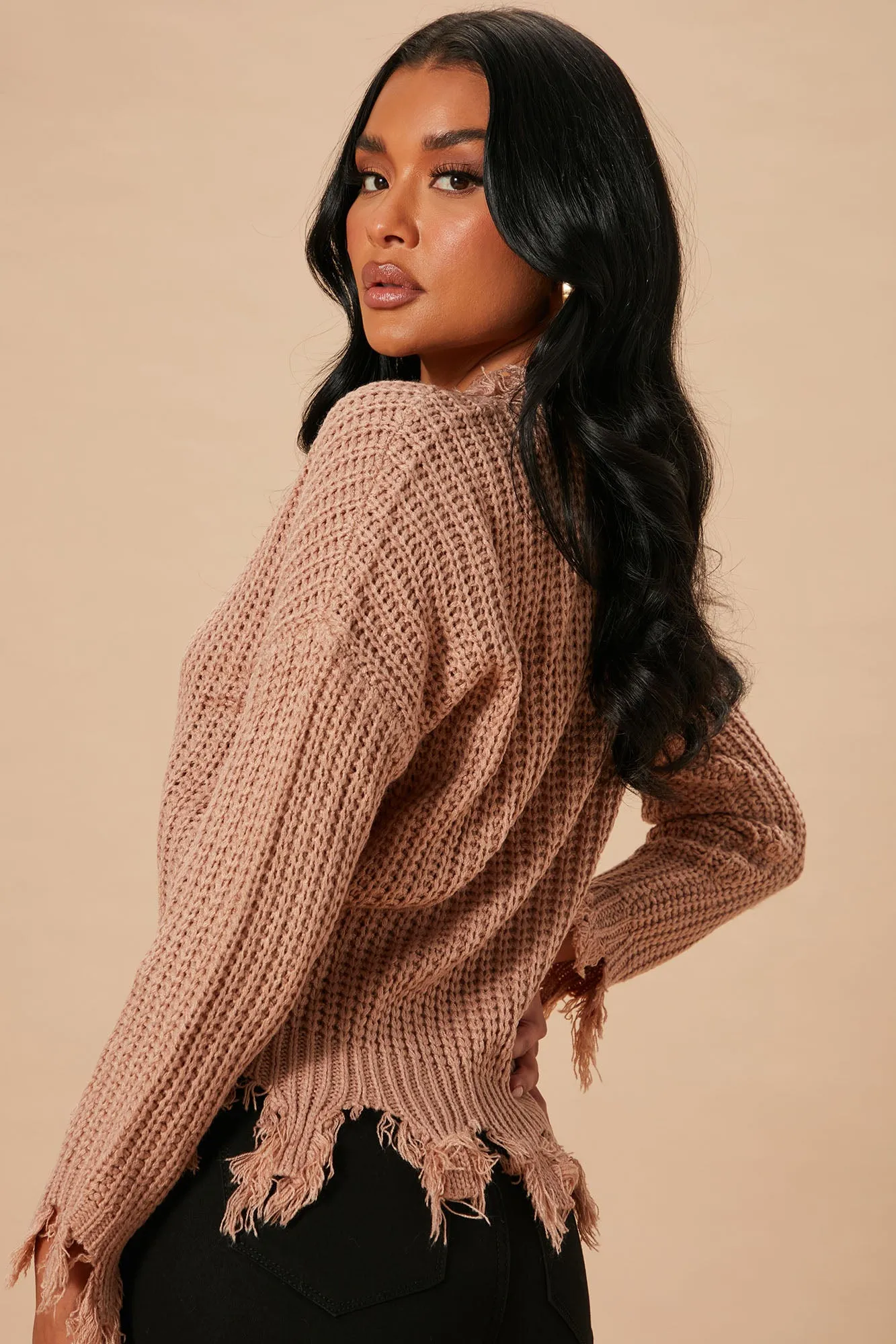 Always Distressing Me Out Sweater - Mocha