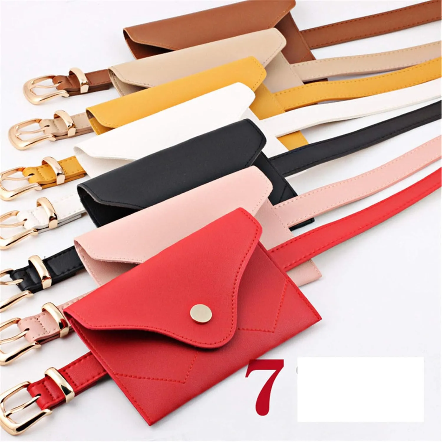 Andongnywell Womens Leather Belt Fanny Pack with Removable Belts Ladies Casual Waist Pack Purse Cash Phone Bag