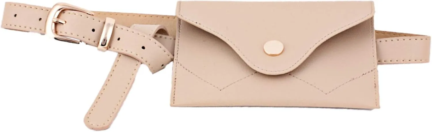 Andongnywell Womens Leather Belt Fanny Pack with Removable Belts Ladies Casual Waist Pack Purse Cash Phone Bag