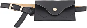 Andongnywell Women's Leather Fanny Pack Waist Bag with Removable Leather Belt Bag PU Belt Waist Pouch