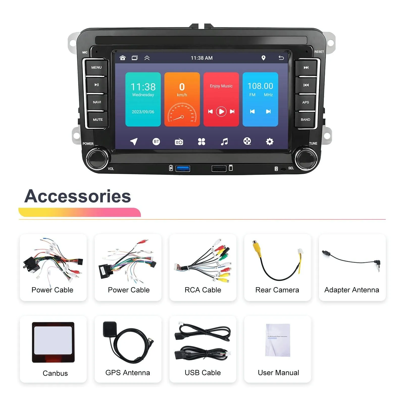 Android Carplay Navigation For Vw / Skoda - 1   32G Screen Reversing Camera