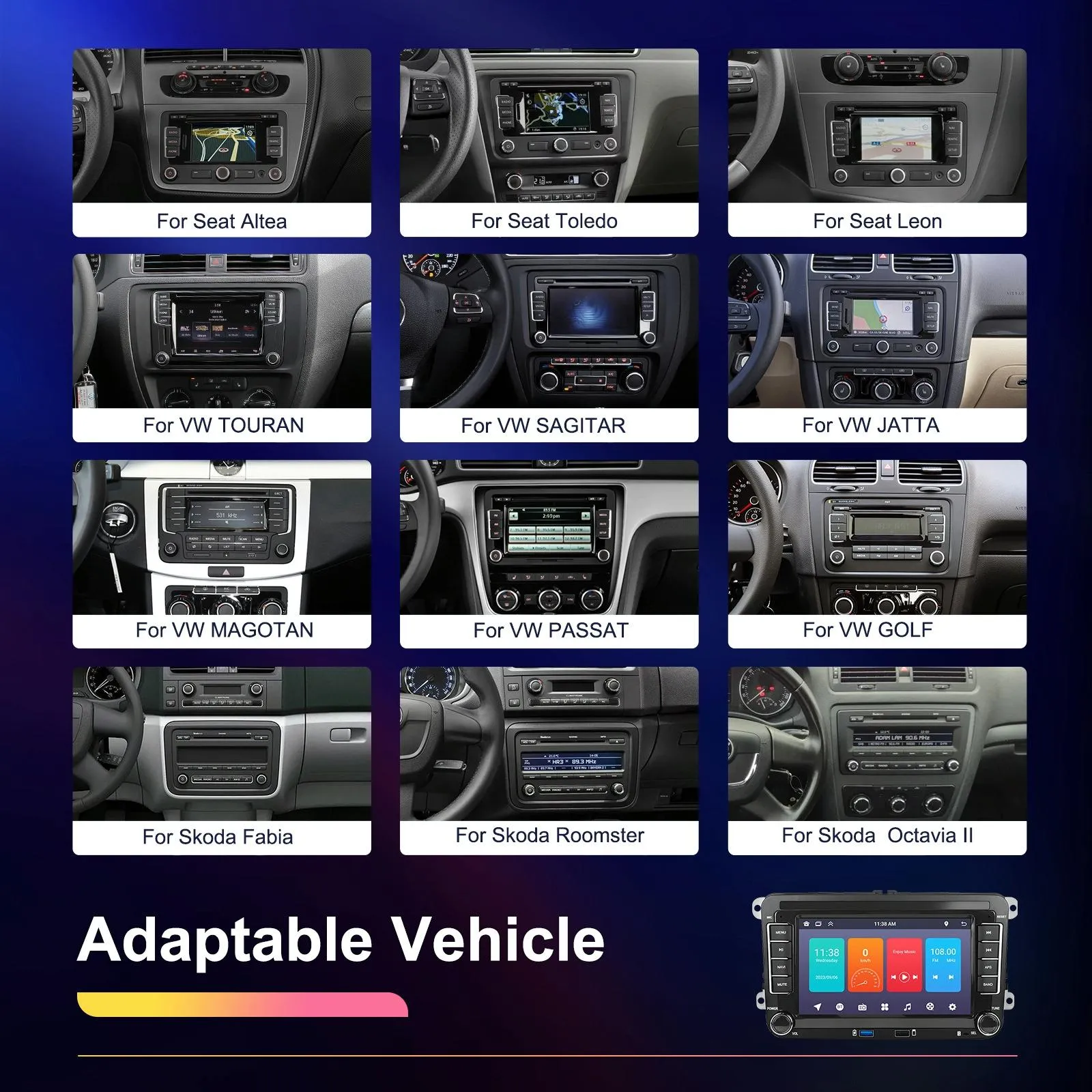 Android Carplay Navigation For Vw / Skoda - 1   32G Screen Reversing Camera