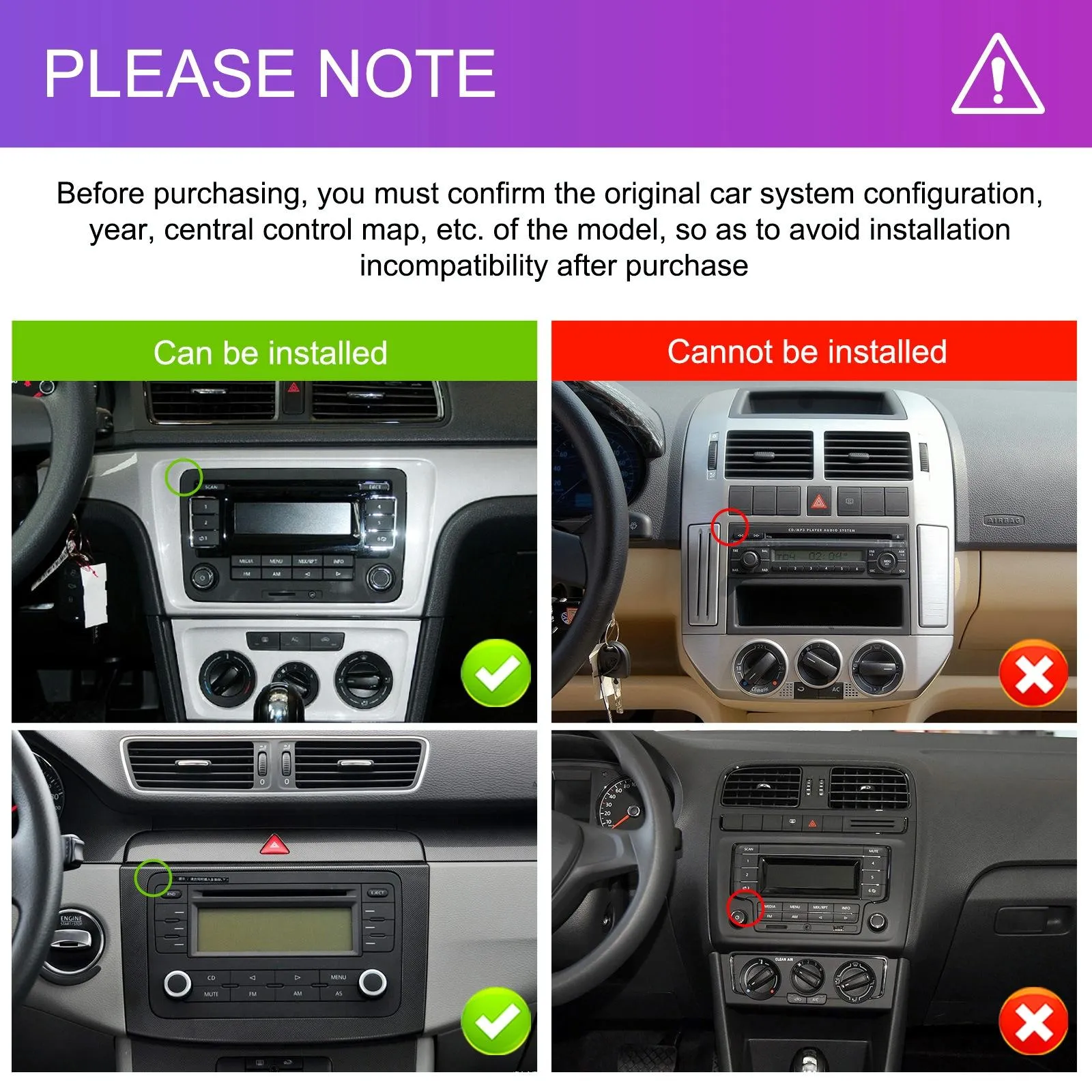 Android Carplay Navigation For Vw / Skoda - 1   32G Screen Reversing Camera