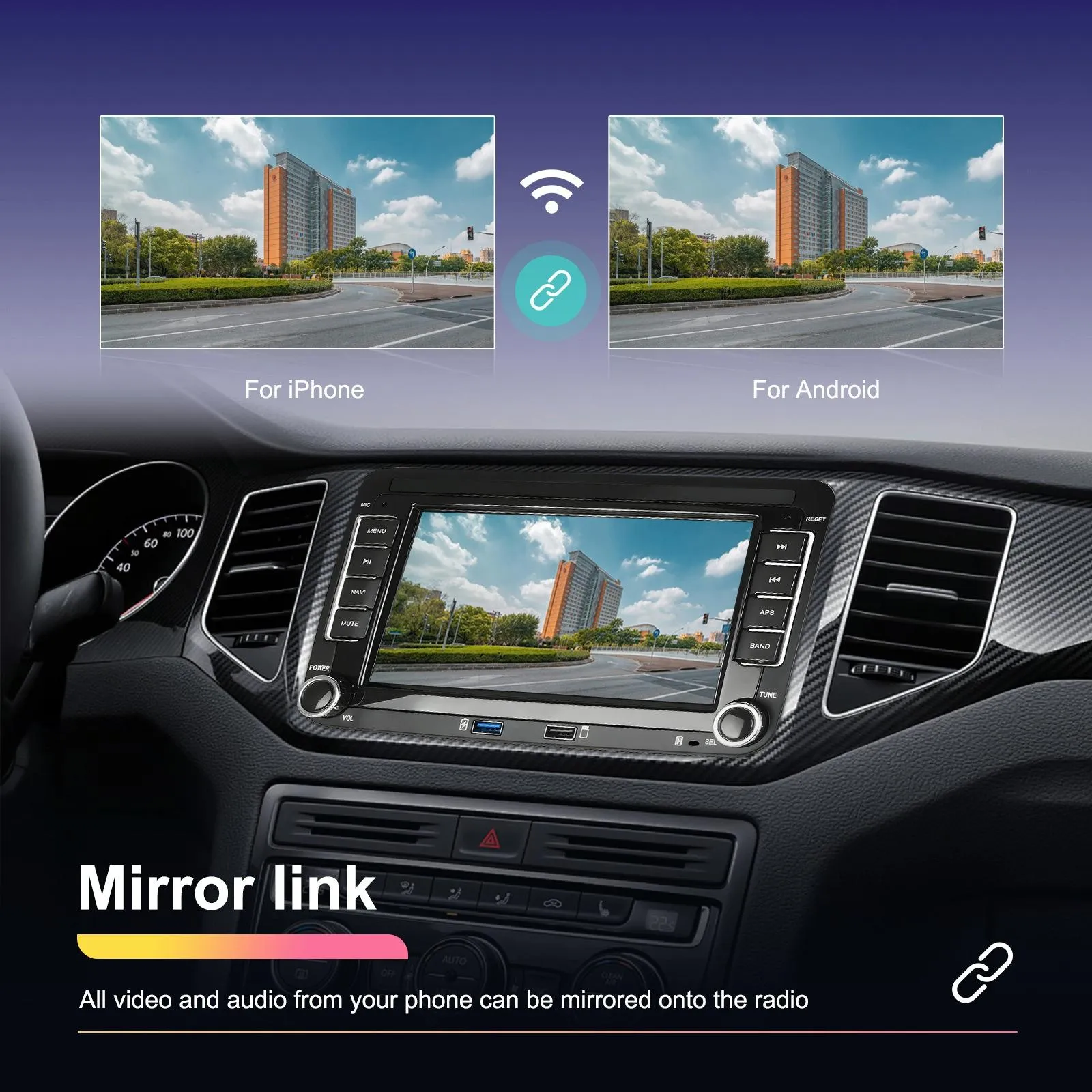 Android Carplay Navigation For Vw / Skoda - 1   32G Screen Reversing Camera