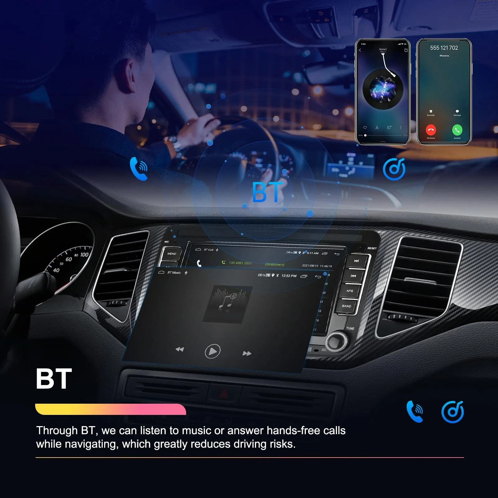 Android Carplay Navigation For Vw / Skoda - 1   32G Screen Reversing Camera