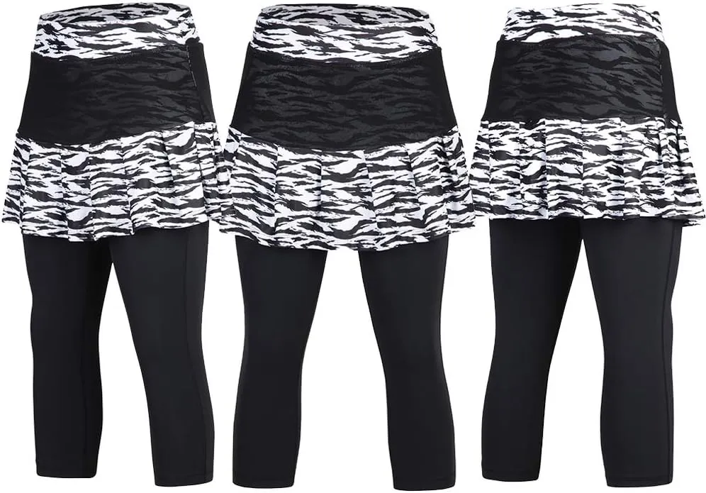 ANIVIVO Skirted Legging for Women, Yoga Legging with Skirts &Women Tennis Leggings Clothes Pockets