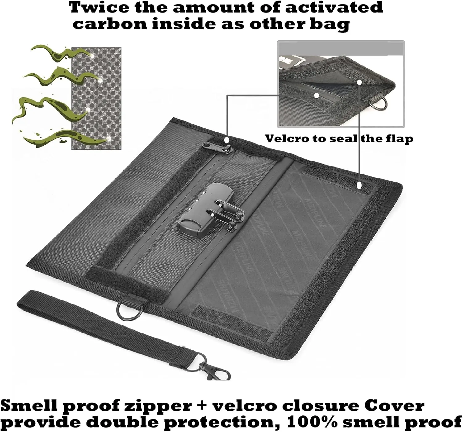 Anti-odour Waterproof Stash Bag - Scent Proof Pouch With Combination Lock for Eliminating Trapping Stink & Smelly Discreet Accessories