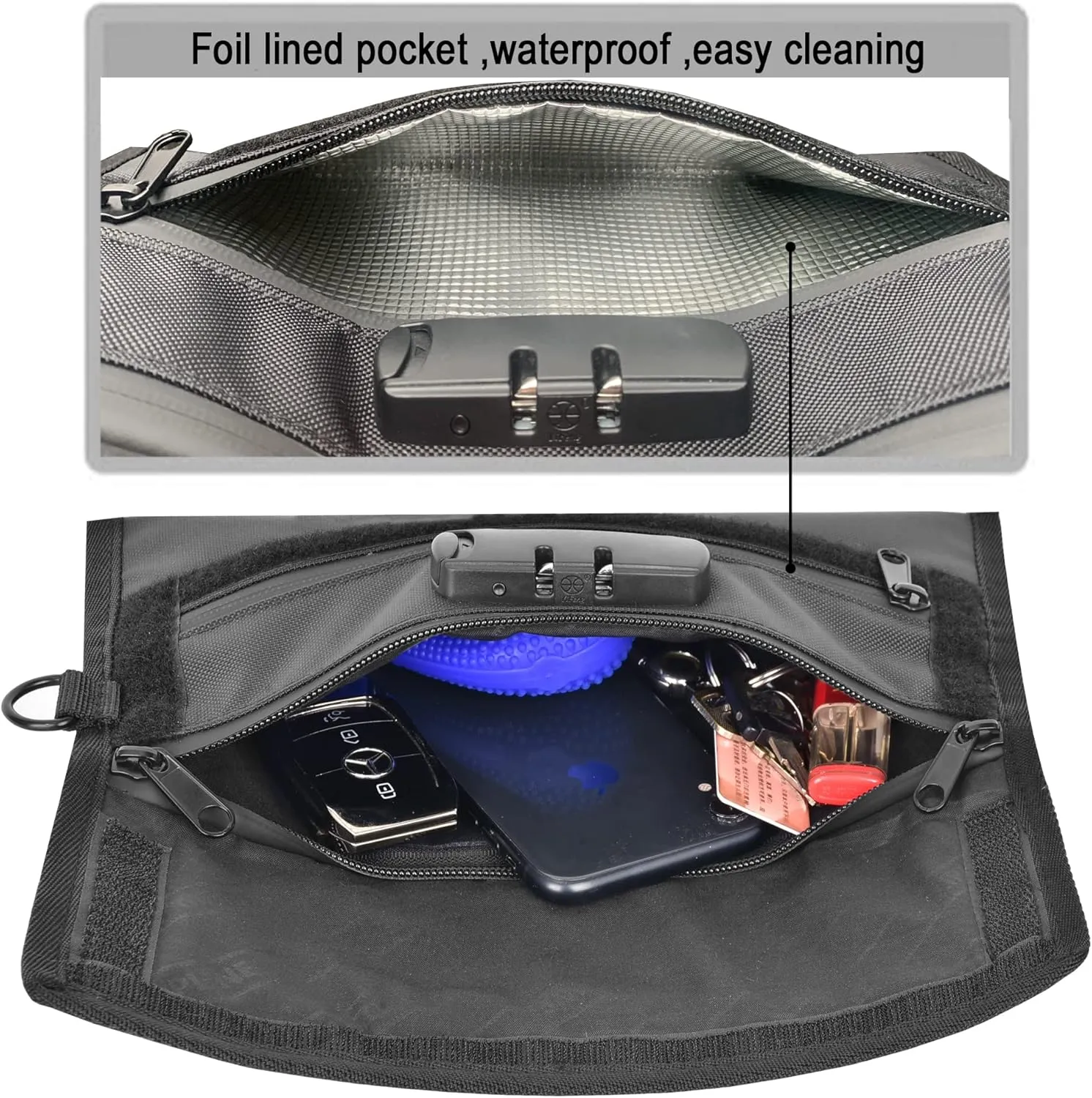 Anti-odour Waterproof Stash Bag - Scent Proof Pouch With Combination Lock for Eliminating Trapping Stink & Smelly Discreet Accessories