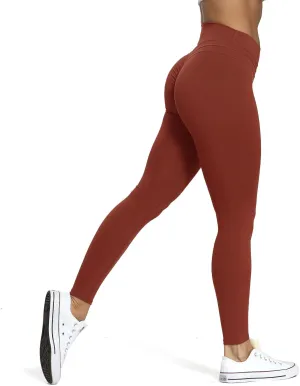 Aoxjox High Waisted Workout Leggings for Women Scrunch Tummy Control Luna Buttery Soft Yoga Pants 26"