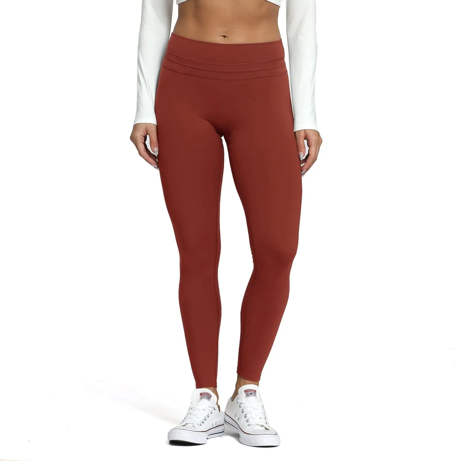 Aoxjox High Waisted Workout Leggings for Women Scrunch Tummy Control Luna Buttery Soft Yoga Pants 26"
