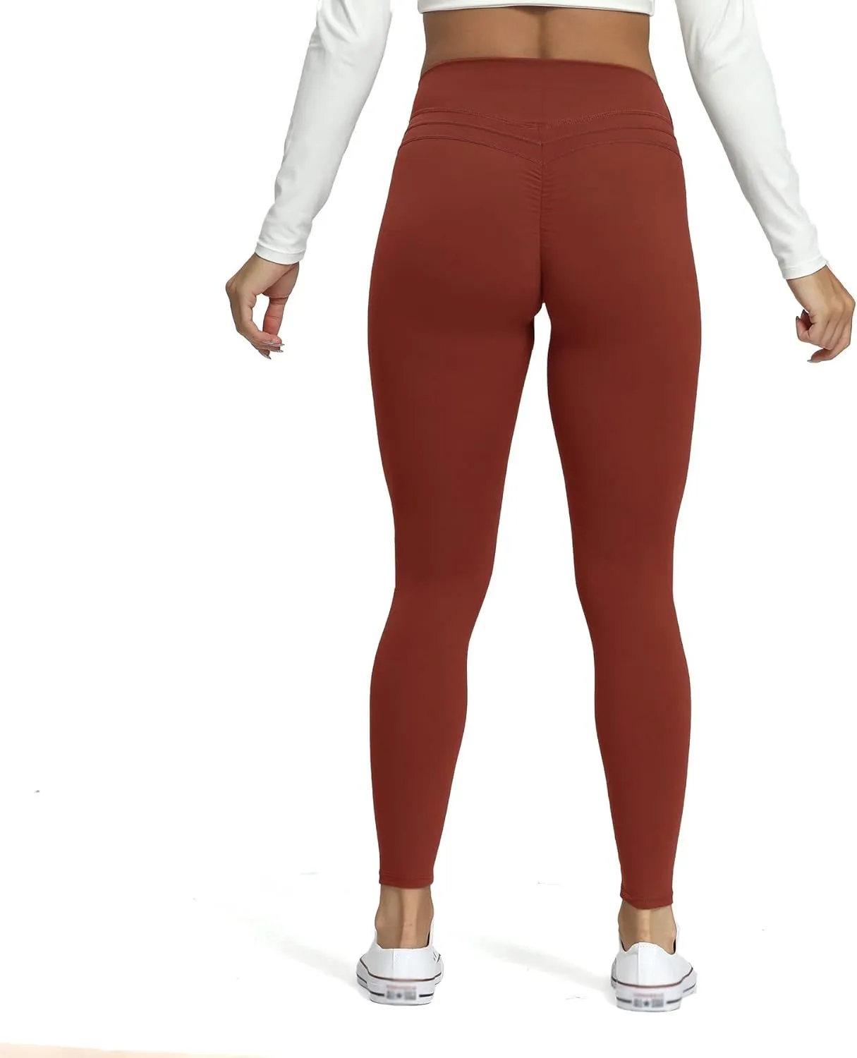 Aoxjox High Waisted Workout Leggings for Women Scrunch Tummy Control Luna Buttery Soft Yoga Pants 26"