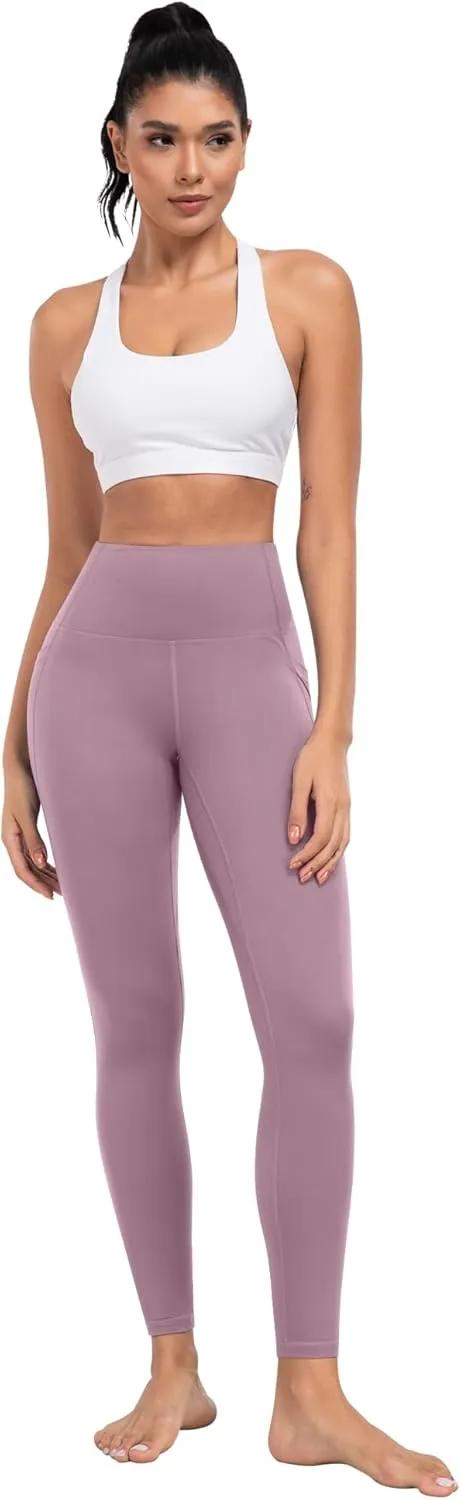 ATHVOTAR Leggings with Pockets for Women, 7 Packs High Waisted Workout Tummy Control Yoga Pants