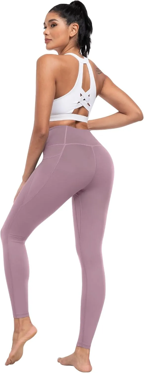 ATHVOTAR Leggings with Pockets for Women, 7 Packs High Waisted Workout Tummy Control Yoga Pants