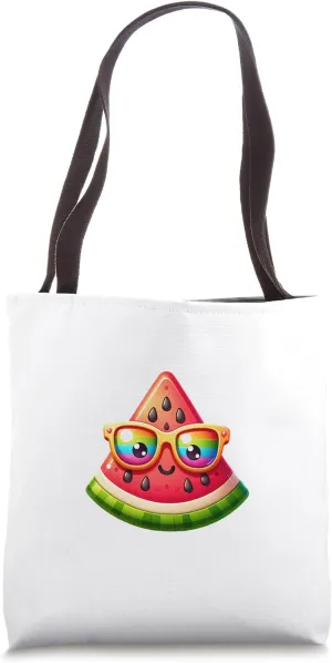 Awesome Watermelon Rainbow Sunglasses Cute Melon Tote Bag