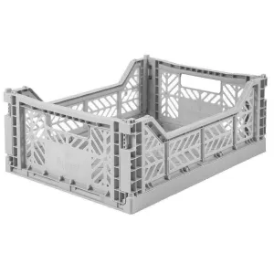 Aykasa Decorative Light Grey Folding Crate - Medium