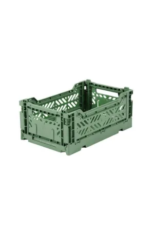 AYKASA Small Box Storage Crate, Almond Green