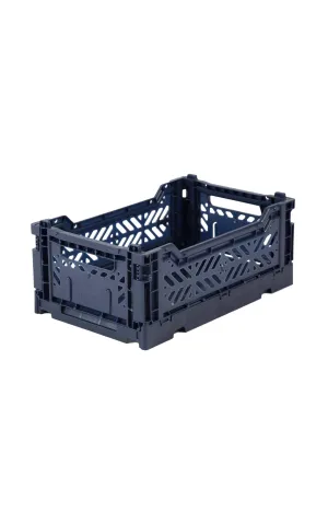 AYKASA Small Box Storage Crate, Navy